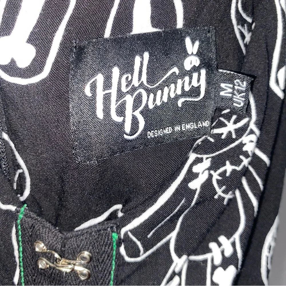 Hell Bunny Voodoo Doll Midi Dress Black and White Women's Dress - Picture 12 of 13